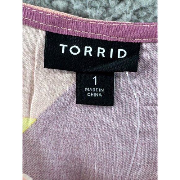 Torrid Colorful Geometric Print Tiered Tank Top Adjustable Straps Size 1XL NWT - Picture 5 of 9